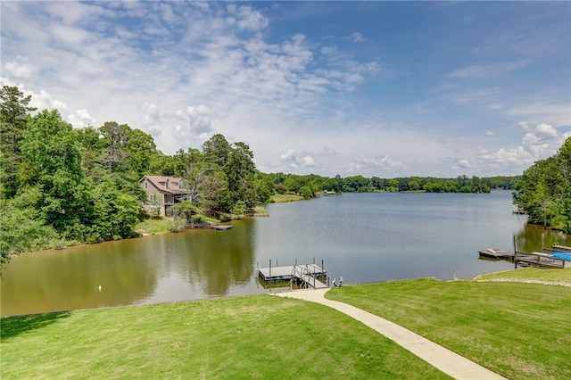 217 Jackson Rd, Iva, SC 29655 - dock area with a lawn and a water view