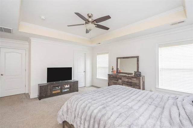 118 Easy Gap Rd, Anderson, SC 29621 - bedroom with a raised ceiling, carpet flooring, ornamental molding, ceiling fan, and baseboards