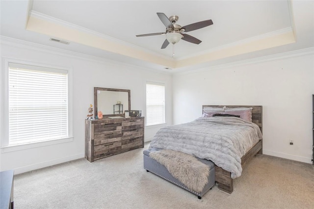 118 Easy Gap Rd, Anderson, SC 29621 - carpeted bedroom with a raised ceiling, crown molding, baseboards, and ceiling fan