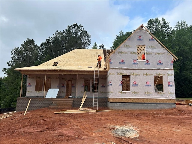 view of unfinished property