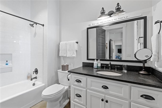 211 Quay Ct, Sunset, SC 29685 - full bathroom with toilet, vanity, and bathtub / shower combination