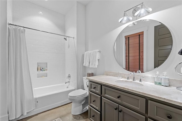 211 Quay Ct, Sunset, SC 29685 - bathroom with shower / bath combination with curtain, toilet, and vanity