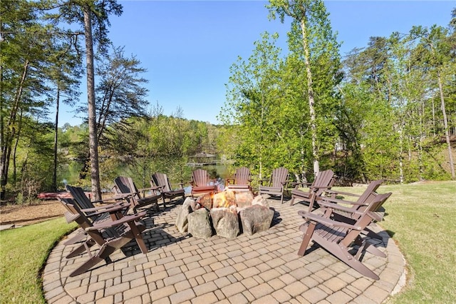 211 Quay Ct, Sunset, SC 29685 - view of patio / terrace with an outdoor fire pit