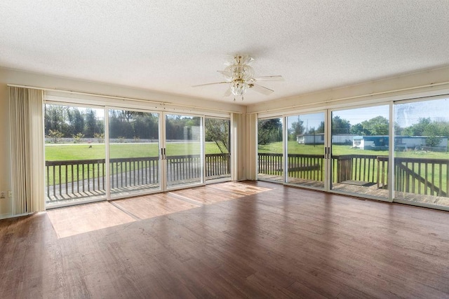 221 Lakeview Dr, Liberty, SC 29657 - unfurnished sunroom with a healthy amount of sunlight, wood finished floors, and a textured ceiling