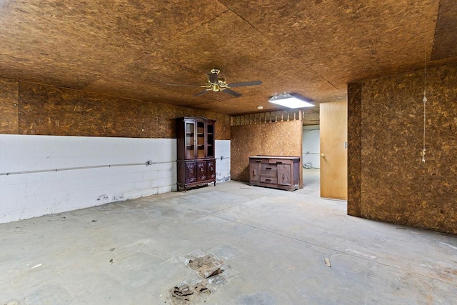 221 Lakeview Dr, Liberty, SC 29657 - interior space featuring concrete floors and ceiling fan