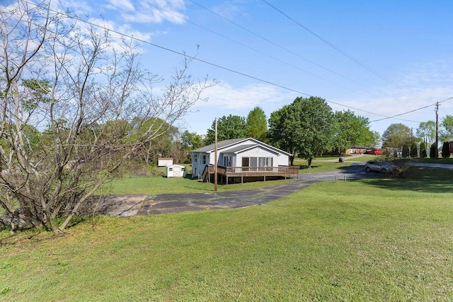 221 Lakeview Dr, Liberty, SC 29657 - view of yard featuring a wooden deck and driveway