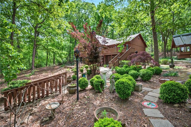 234 Chandlers Ferry Dr, Hartwell, GA 30643 - view of yard with stairway and a deck