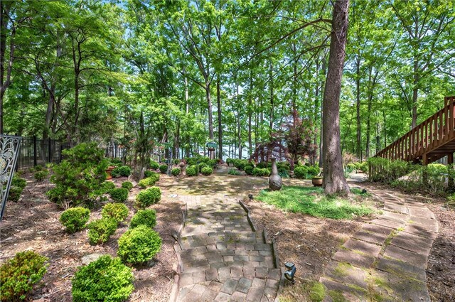 234 Chandlers Ferry Dr, Hartwell, GA 30643 - view of yard with stairway and fence