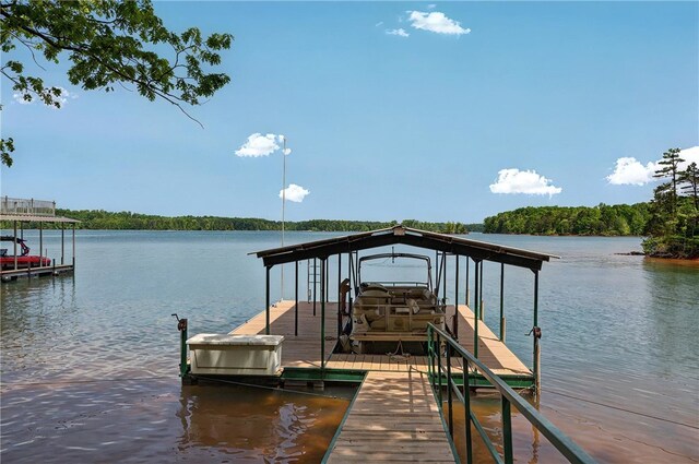 234 Chandlers Ferry Dr, Hartwell, GA 30643 - view of dock with boat lift and a water view