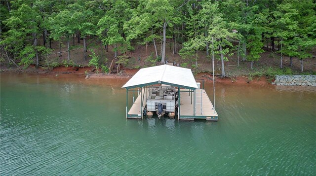 234 Chandlers Ferry Dr, Hartwell, GA 30643 - dock area with stairway, boat lift, and a water view