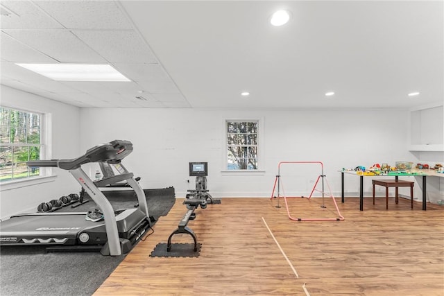 112 Briar Creek Ln, Anderson, SC 29621 - exercise area featuring recessed lighting, wood finished floors, and baseboards