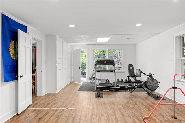 112 Briar Creek Ln, Anderson, SC 29621 - workout room with wood finished floors and recessed lighting