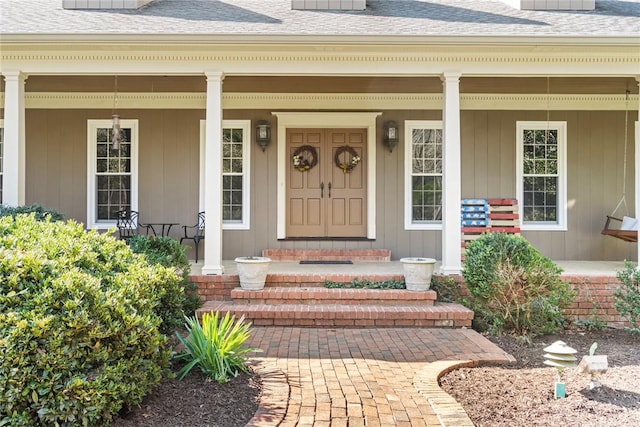 112 Briar Creek Ln, Anderson, SC 29621 - view of exterior entry with a shingled roof and covered porch