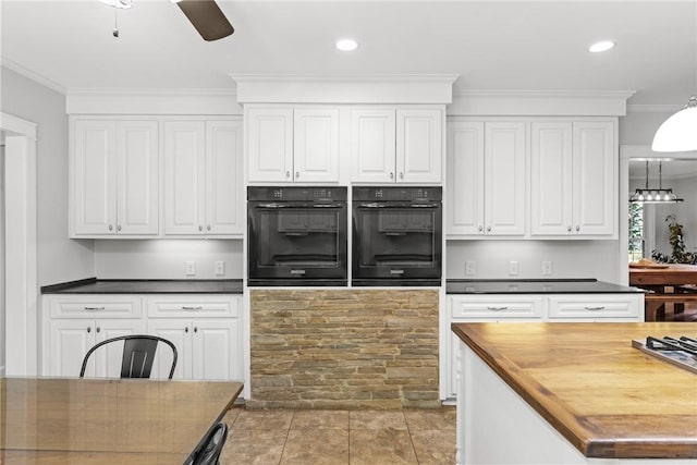 112 Briar Creek Ln, Anderson, SC 29621 - kitchen featuring white cabinets, black oven, and crown molding