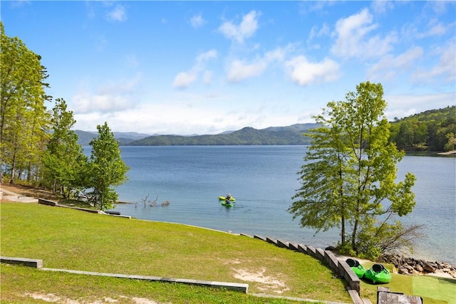 view of water feature with a mountain view