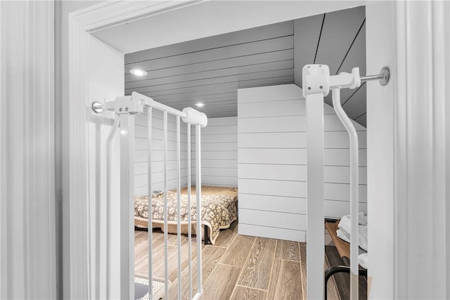 interior space with wood finished floors