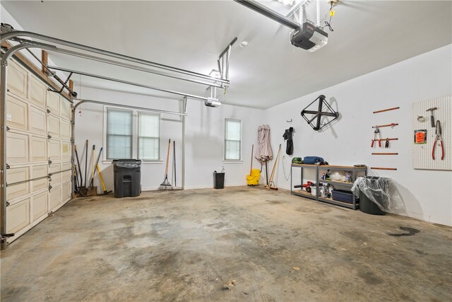 garage featuring a garage door opener