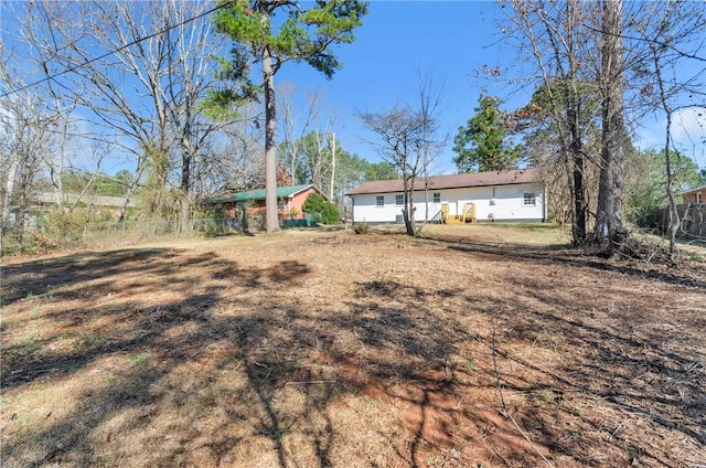 view of yard featuring fence