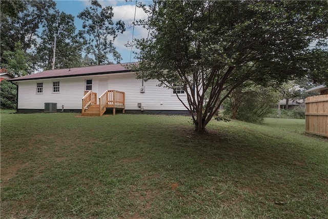 1004 Gilreath Rd, Anderson, SC 29621 - rear view of house with a lawn and central AC