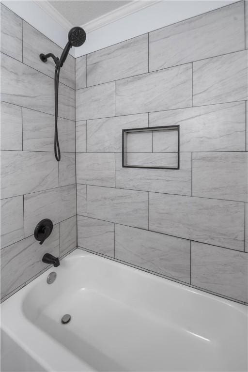 1004 Gilreath Rd, Anderson, SC 29621 - bathroom with ornamental molding and shower / tub combination