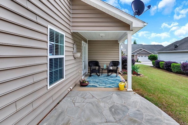 view of patio featuring covered porch