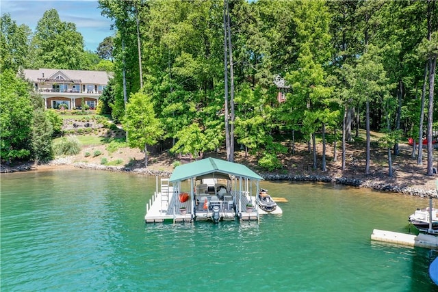 515 Beacon Shores Dr, Seneca, SC 29672 - dock area with a water view and view of scattered trees
