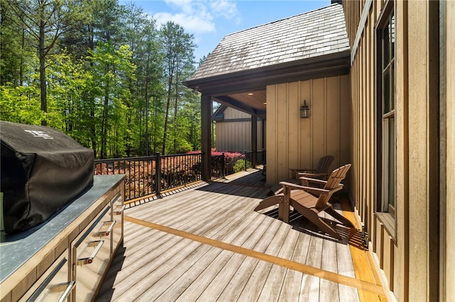 deck with area for grilling
