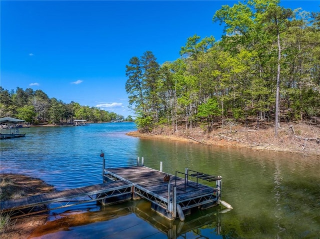 243 Beaver Lodge Rd, Hartwell, GA 30643 - dock area featuring a water view and a wooded view
