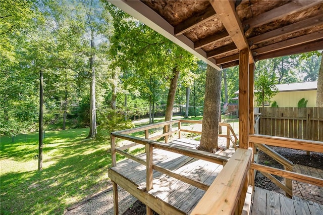 exterior space featuring a yard and fence