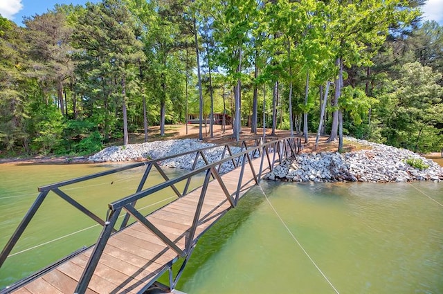 view of dock area