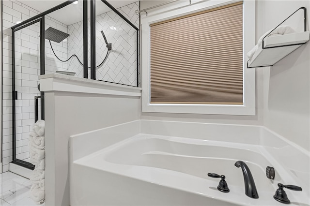 604 Robin Hood Ln, Anderson, SC 29621 - full bathroom with a garden tub and a stall shower