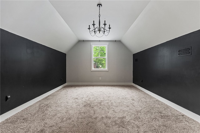 604 Robin Hood Ln, Anderson, SC 29621 - bonus room featuring carpet flooring, baseboards, vaulted ceiling, and visible vents