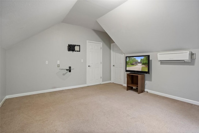 712 Sunny Shore Ln, Anderson, SC 29621 - bonus room with carpet flooring, baseboards, lofted ceiling, and a wall mounted air conditioner