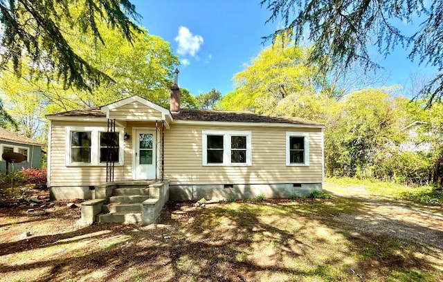 manufactured / mobile home with a chimney and crawl space