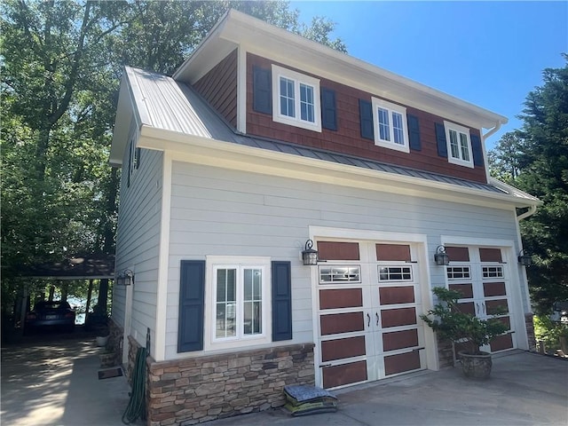 garage with driveway