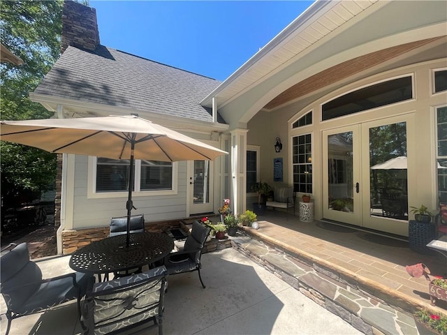 view of patio / terrace featuring french doors