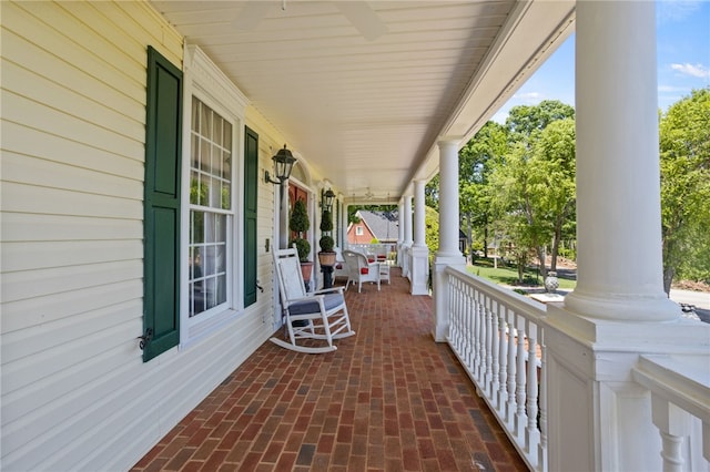 view of patio featuring covered porch
