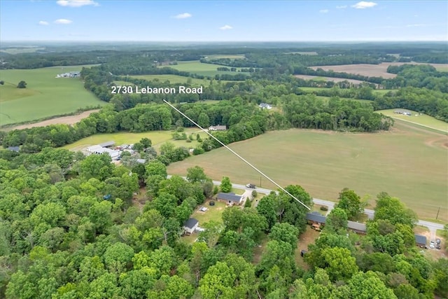 bird's eye view featuring a rural view