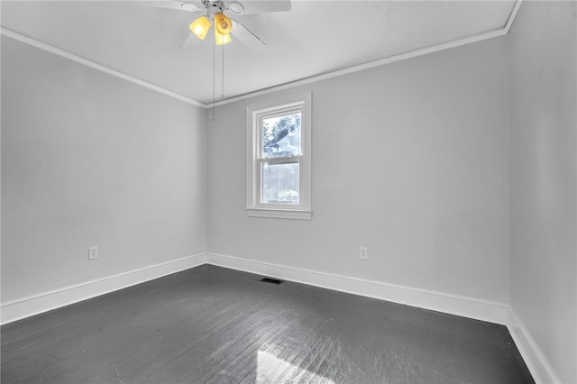 322 Whitehall Rd, Anderson, SC 29625 - spare room with baseboards, crown molding, ceiling fan, and visible vents