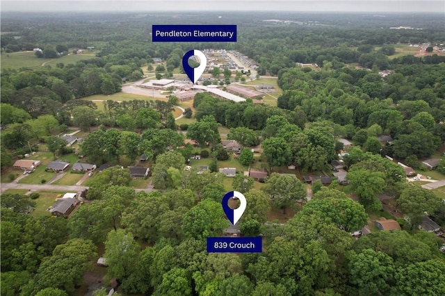 bird's eye view with a forest view