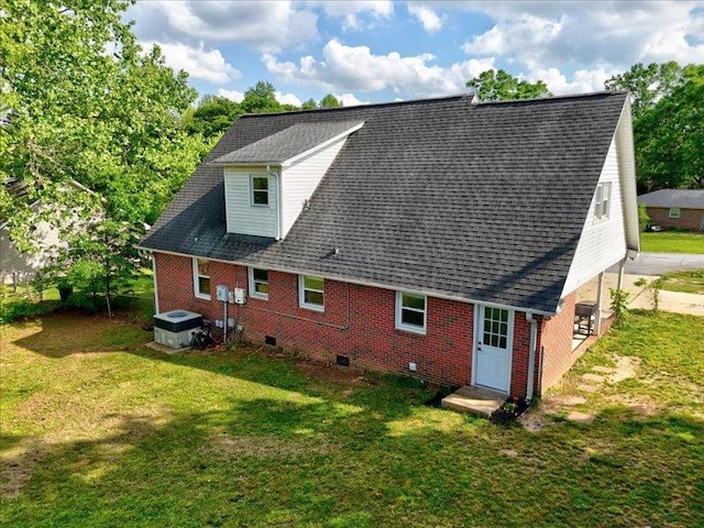 415 Van Martin Rd, Anderson, SC 29621 - exterior space with a lawn, a shingled roof, brick siding, and crawl space