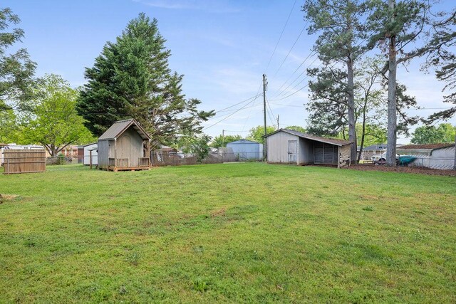 302 Jasmine Dr, Anderson, SC 29625 - view of yard with a fenced backyard, an outdoor structure, and a shed