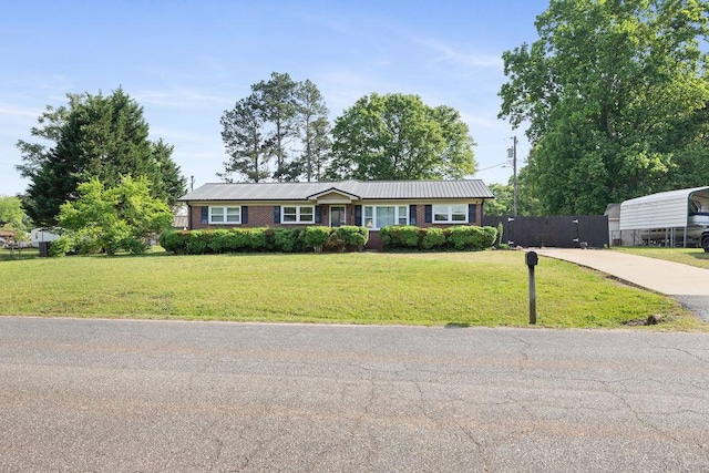 302 Jasmine Dr, Anderson, SC 29625 - ranch-style house with brick siding, fence, driveway, and a front yard