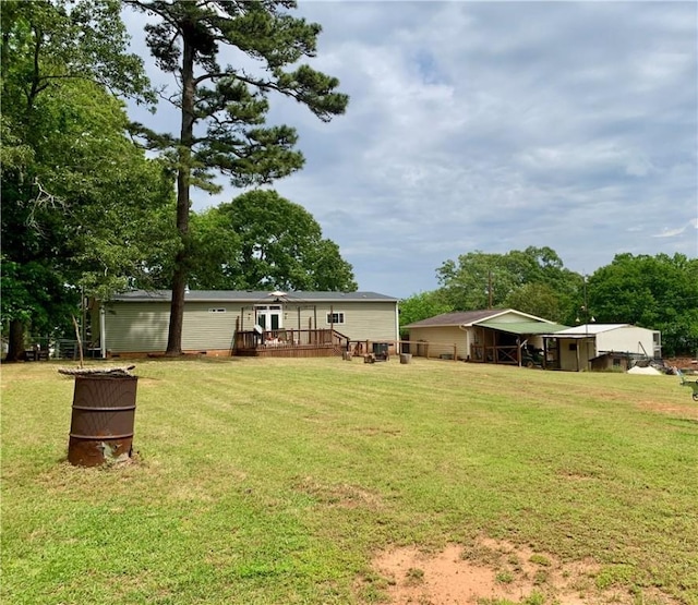 204 Rock Creek Rd, Anderson, SC 29625 - view of green lawn featuring a wooden deck