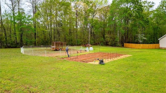 view of yard with fence