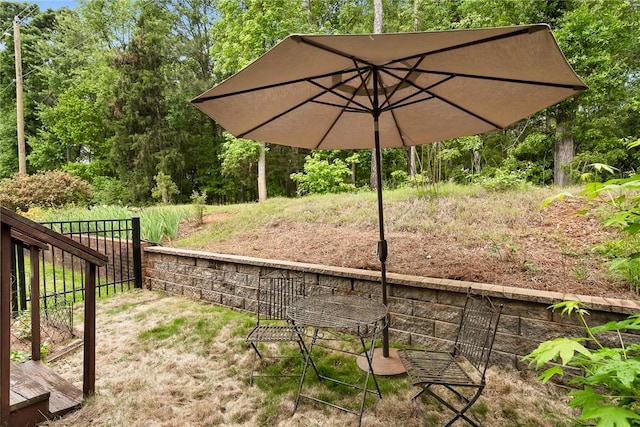 view of yard with fence