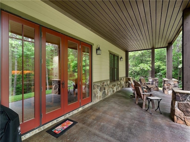 exterior space with french doors