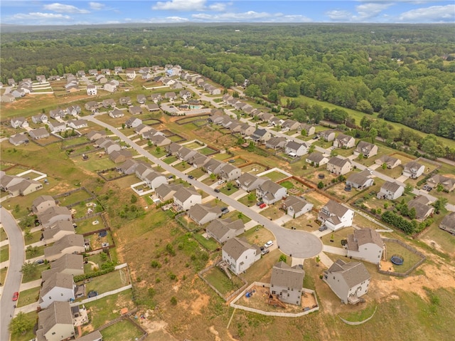 aerial view with a residential view and a forest view