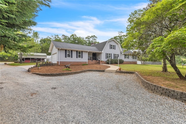 2018 Concord Rd, Anderson, SC 29621 - view of front of home with a shingled roof, a front lawn, and gravel driveway