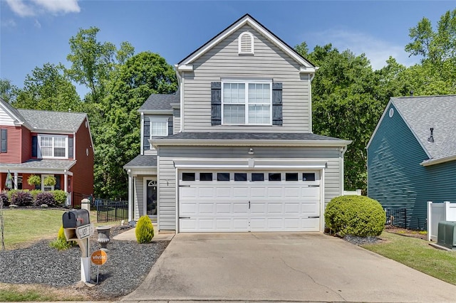 127 Ledgewood Way, Easley, SC 29642 - traditional-style home featuring fence, central air condition unit, an attached garage, and driveway